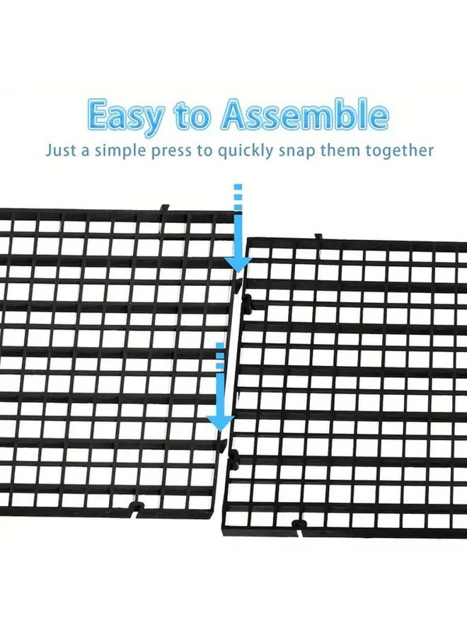 Black 4 Pack Aquarium Divider Fish Tank Separator Plastic Grid Crate Filter Partition - Image 5